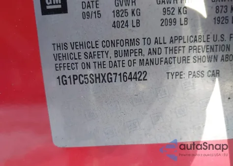 2016 Chevrolet Cruze Limited Ls Auto from USA, damaged, VIN 1G1PC5SHXG7164422